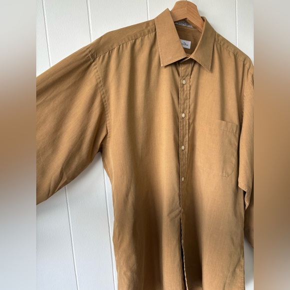 Christian Dior Vintage Men's Tan Button Down Shirt - Picture 4 of 8